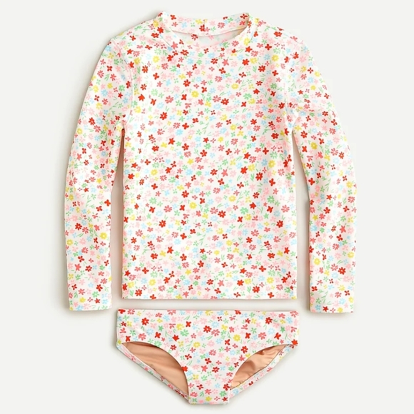 J. Crew Other - J.Crew girls' rash guard set in pink floral NWT